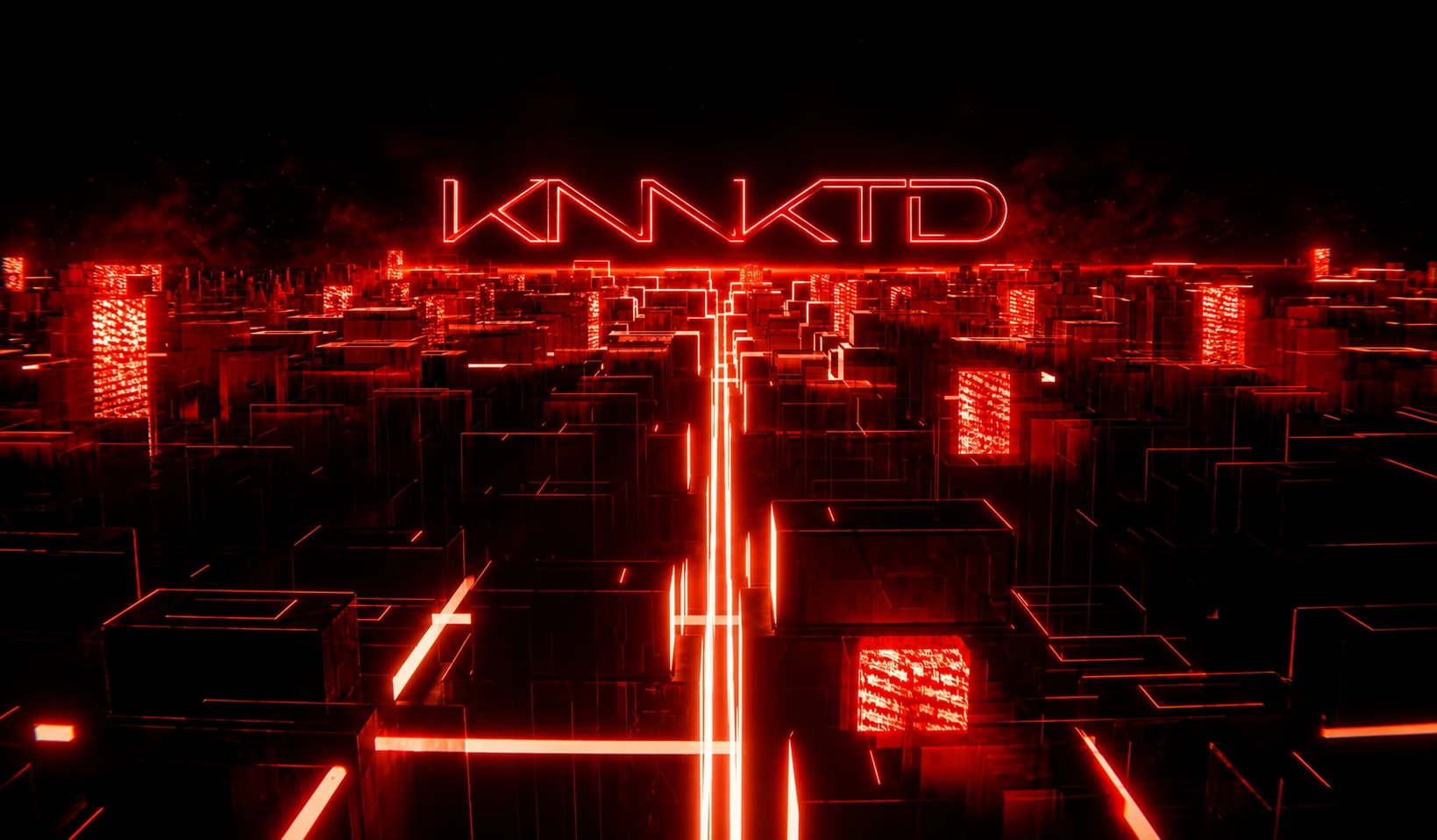 KNNKTD red neon city artwork